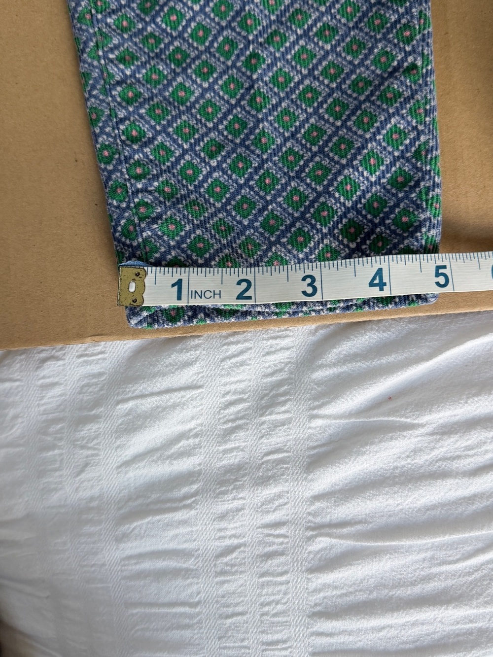 Vintage J.Crew Toothpick Patterned Corduroy Pants Size 28 Green Pink Blue - Picture 7 of 7